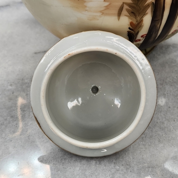 Vintage Nippon Hand Painted Palm Tree Tea Set Porcelain Good Condition - Picture 10 of 15